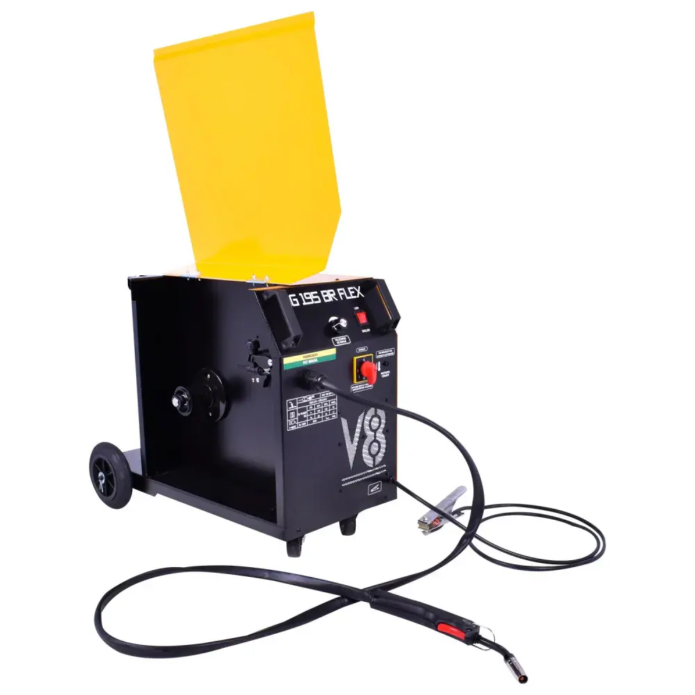 Máquina de solda mig flex 195A com tocha 6,2KVA 0,8MM 220V V8 brasil — fotografia 2