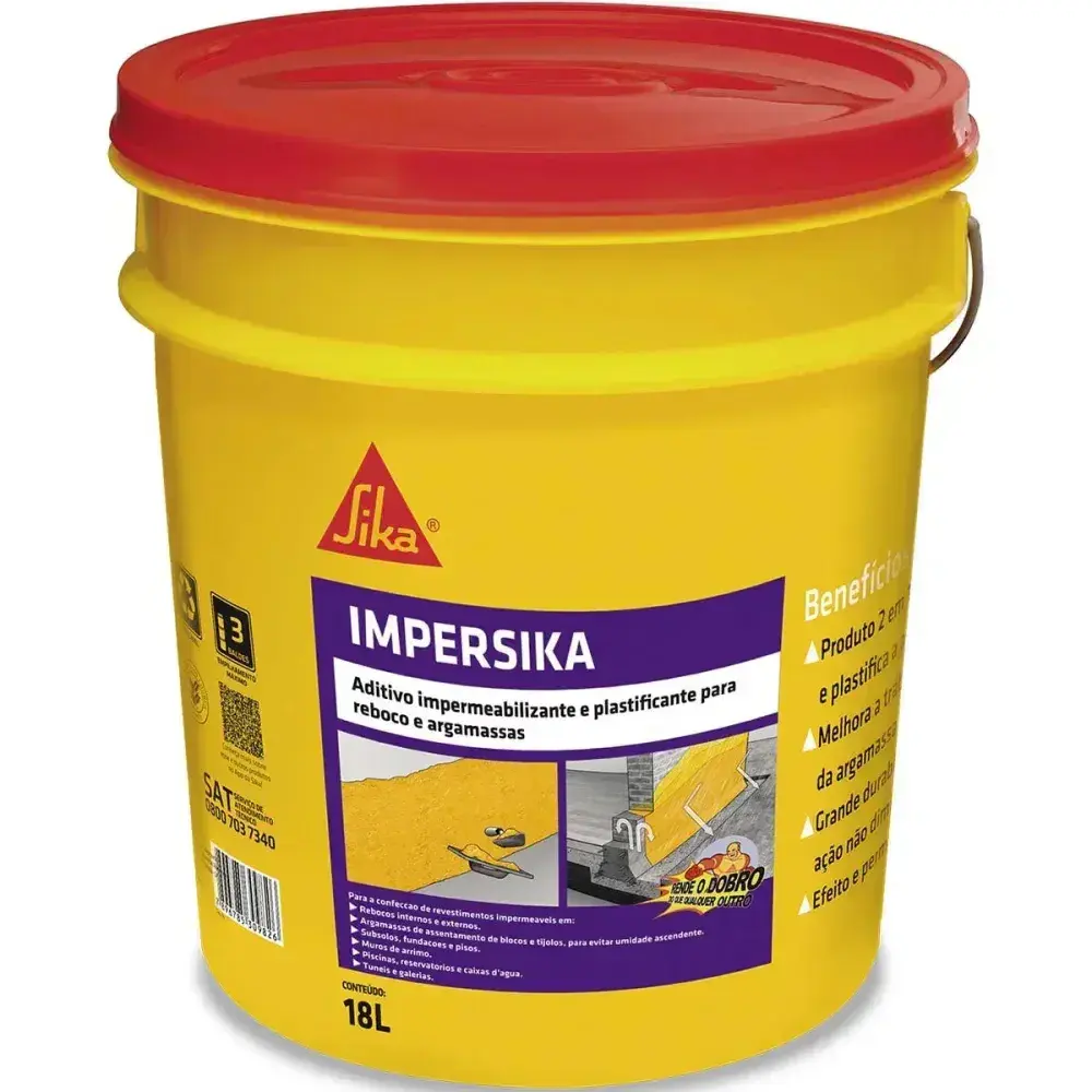 Impersika aditivo líquido impermeabilizante plastificante 18L Sika — fotografia 2