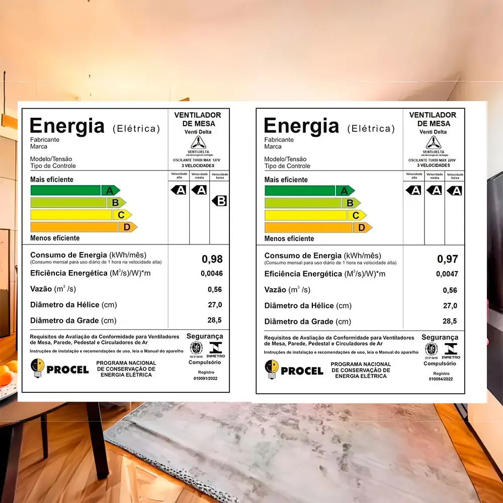 Ventilador de mesa 3 pás 140W turbi max decorativo várias cores Venti-delta 110 V Verde — fotografia 9