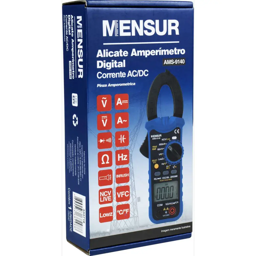 Alicate amperímetro digital AMS-9140 da Mensur — fotografia 10