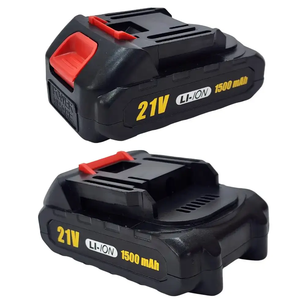 Parafusadeira furadeira bateria 21V com impacto, maleta, 2 baterias e kit 136 peças bivolt Evald — fotografia 4