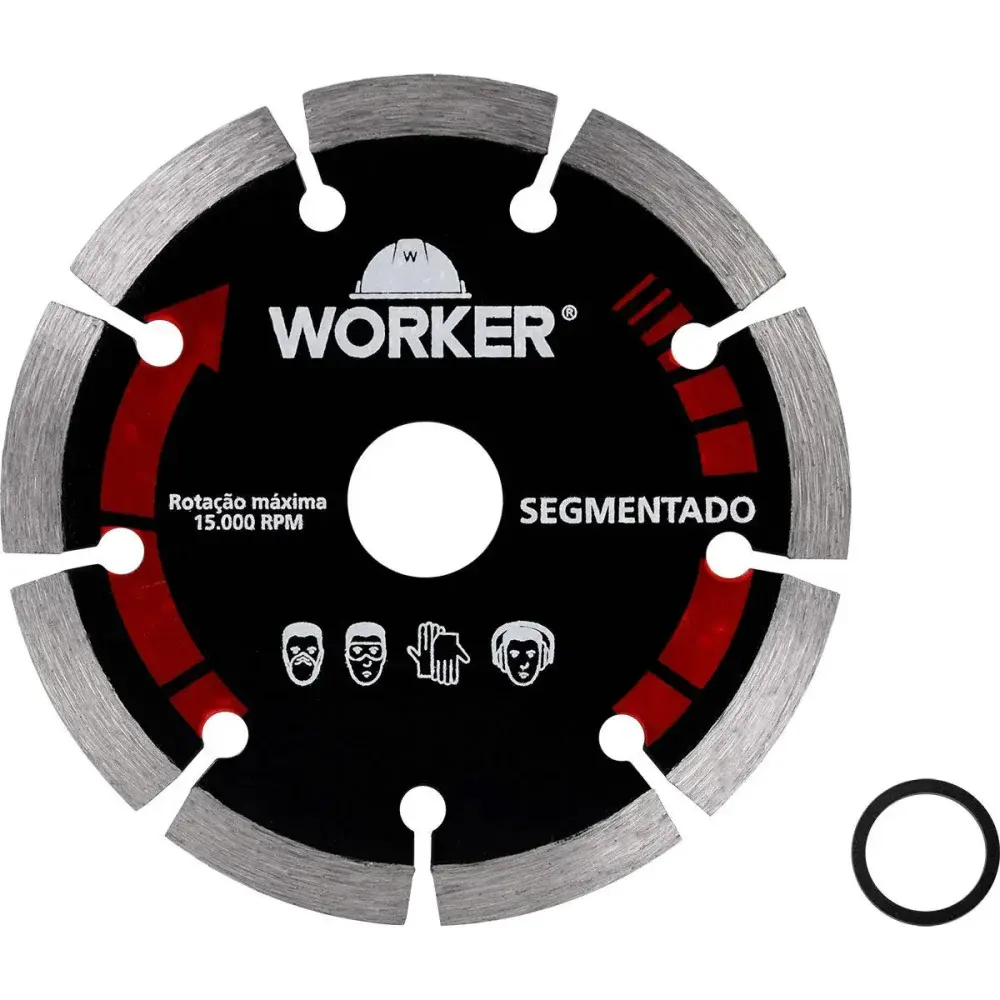 Disco diamantado segmentado para corte seco e úmido 4.1/2” Worker — fotografia 7
