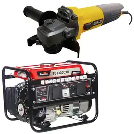 Gerador à gasolina 1,25 kva bivolt TG1300CXR e esmerilhadeira angular 4.1/2 POL Evald — fotografia 2