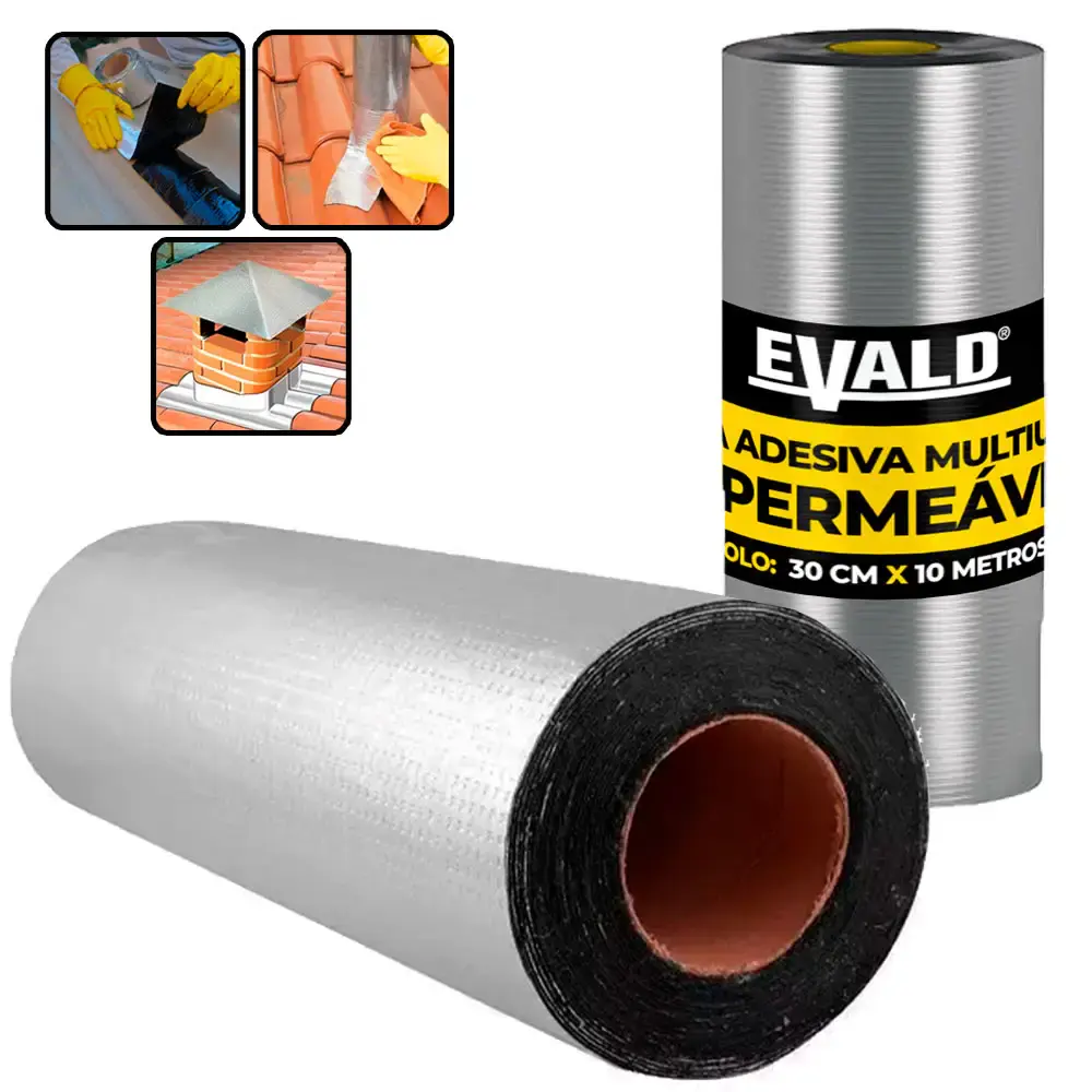 Fita Autoadesiva Multiuso Manta Asfáltica 30 CM x 10 Metros EVALD — fotografia de referência