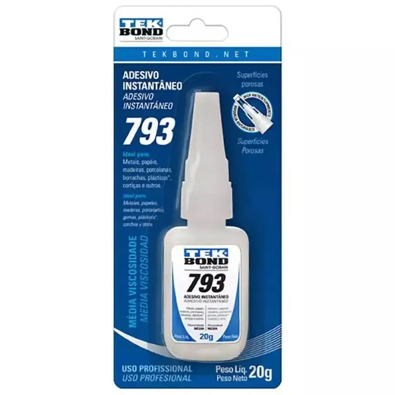 Kit 10 adesivo instantâneo multiuso com bico anti entupimento 20G 793 Tekbond — fotografia 3
