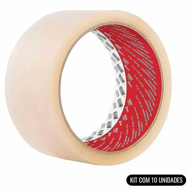 Fita Para Empacotamento 48MM x 45M Transparente Kit Com 10 Unidades NOVE54 — fotografia de referência