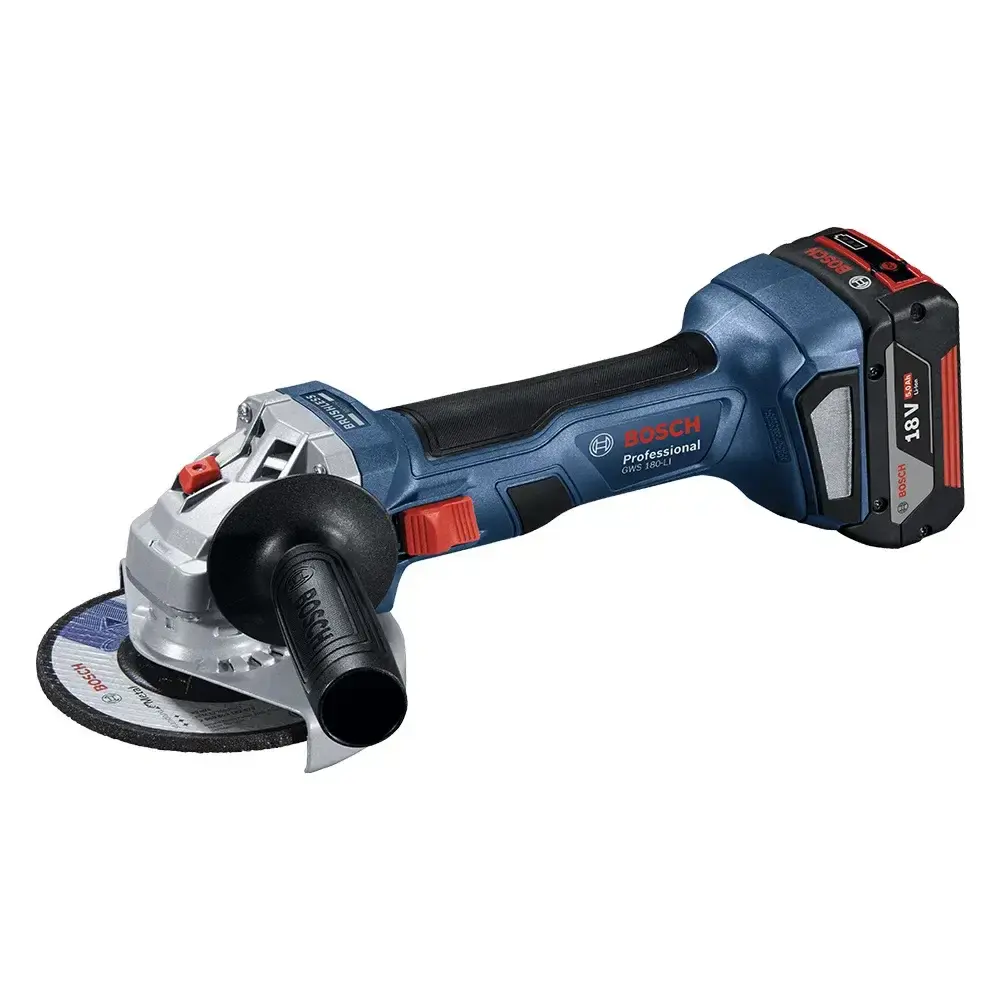 Esmerilhadeira angular 4.1/2 POL GWS180-LI com bateria 18V Bosch — fotografia de referência