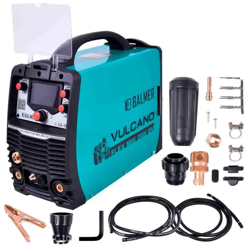 Máquina de solda multiprocesso 200A eletrodo, TIG e mig/mag vulcano flex mig 200I DC bivolt Balmer