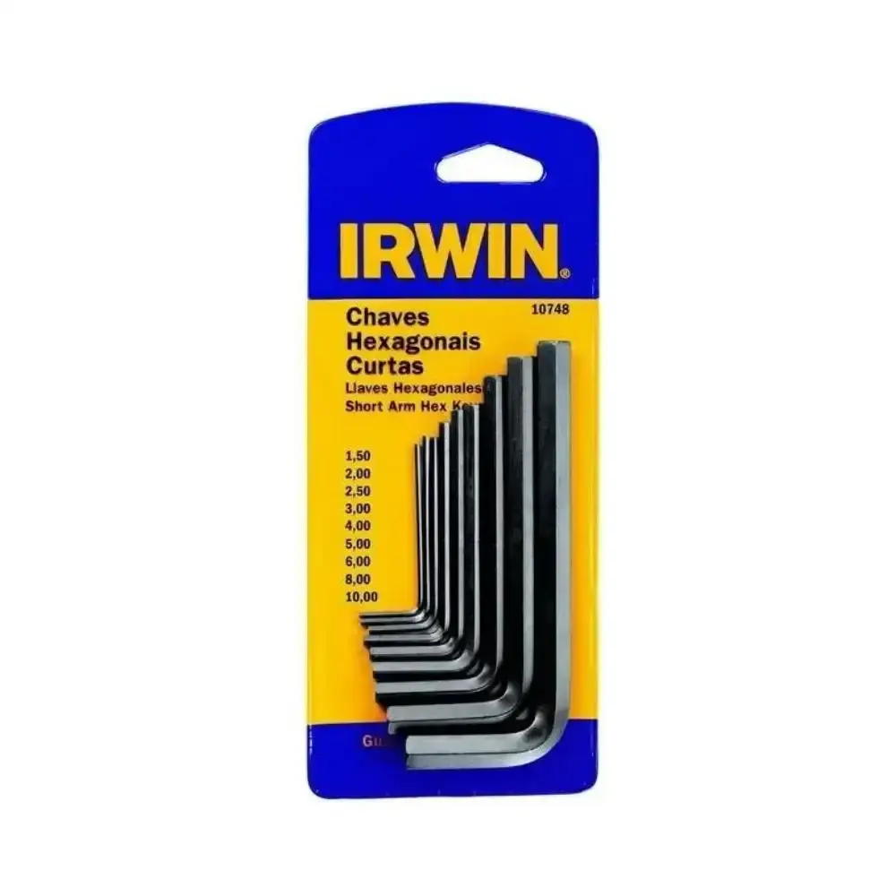 Jogo de chave hexagonal 0,15 a 1,00CM 9 peças Irwin