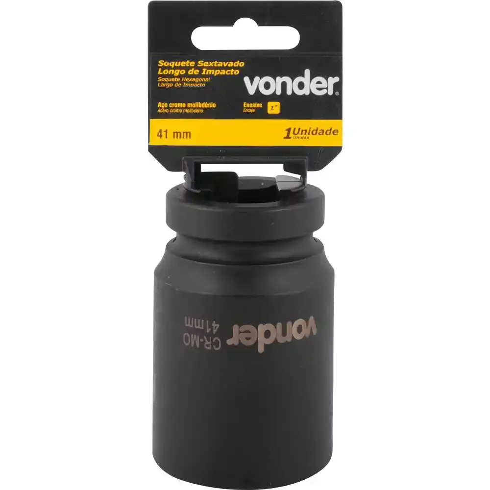 Soquete sextavado impacto longo enc 1 POL 41 MM aço cromo Vonder — fotografia 2