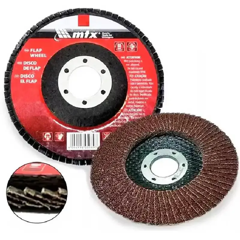 Disco de lixa flap 4.1/2 POL grana 120 kit 20 unidades MTX — fotografia 2