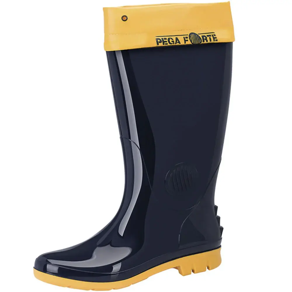 Bota na cor preta pvc cano longo NR41 polaina Grendene