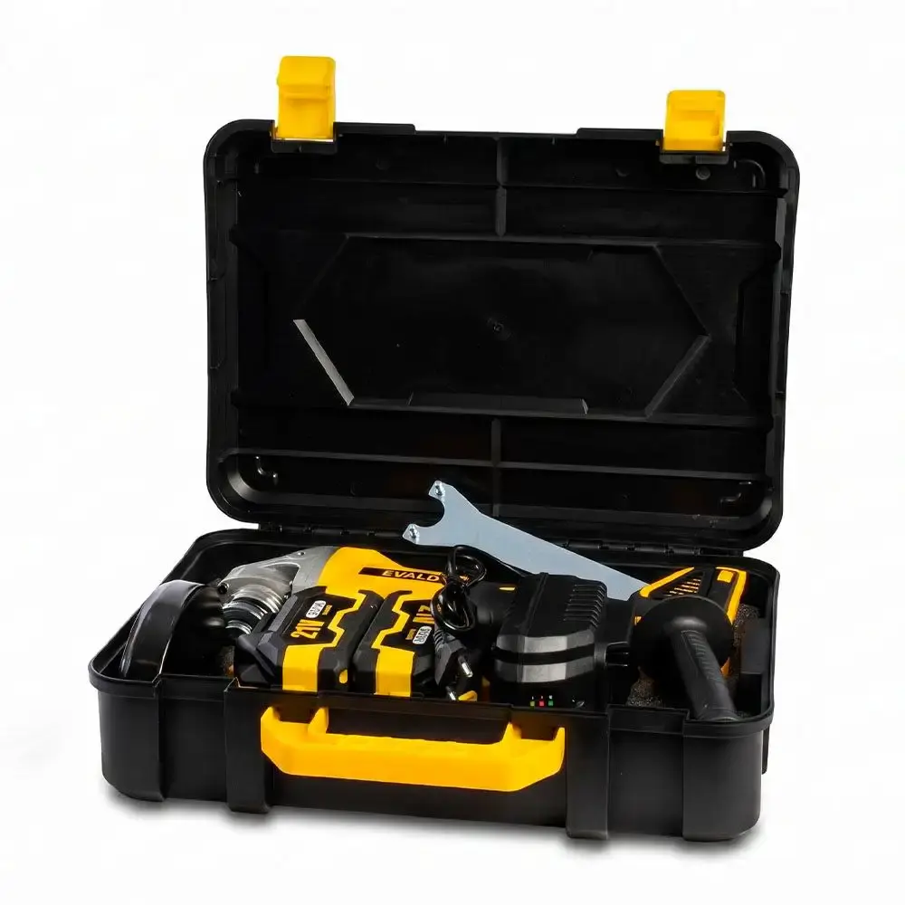Esmerilhadeira angular 5 POL 21V brushless com 2 baterias 4,0AH e carregador bivolt EV-EV20V Evald — fotografia 5