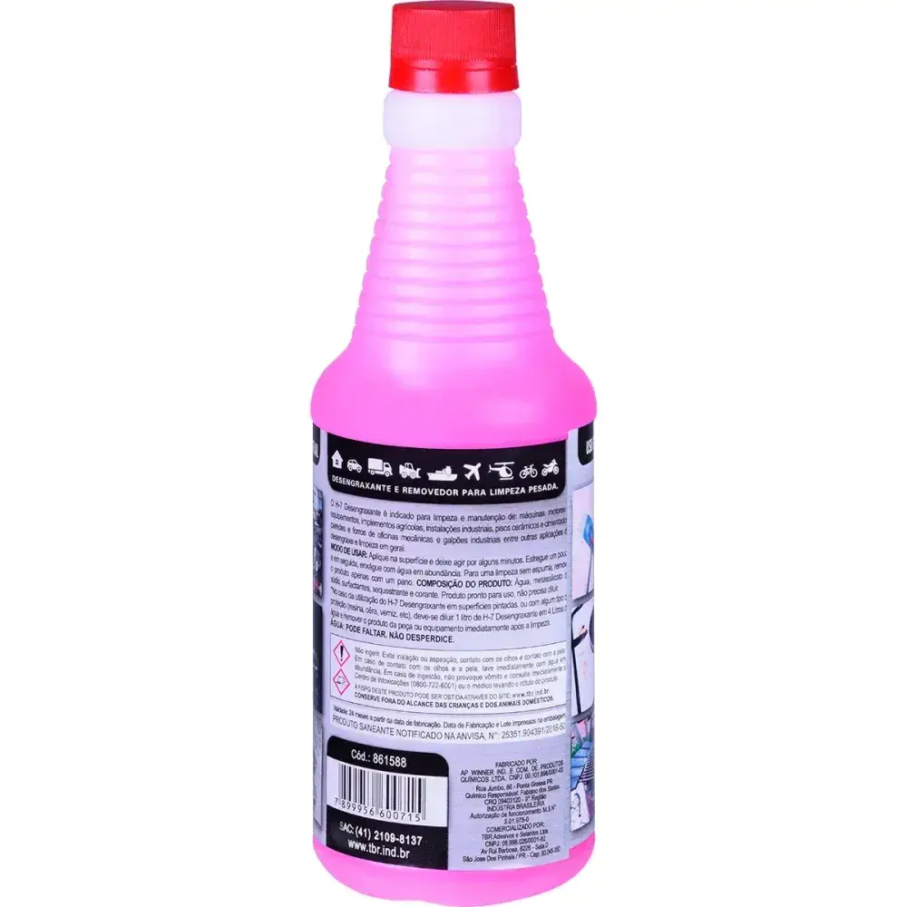 Desengraxante para limpeza pesada frasco 500 ml H-7 H7 — fotografia 6