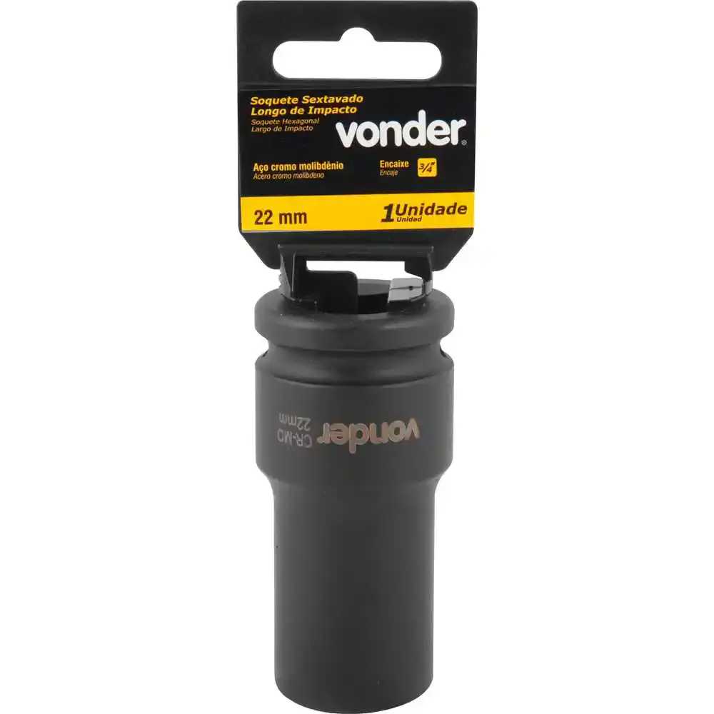 Soquete sextavado longo de impacto 22MM 3/4POL Vonder — fotografia 4