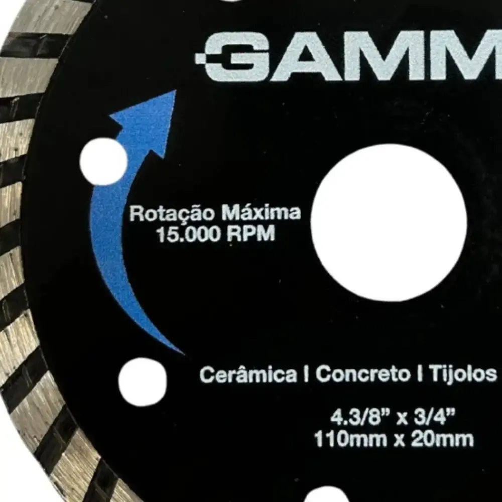 Disco de Corte Diamantado Turbo 110mm x 20mm G19575AC GAMMA — fotografia 3