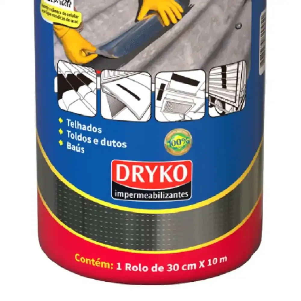 Fita Autoadesiva Asfáltica Vedatudo 30 CM x 10 Metros DRYKO — fotografia 3