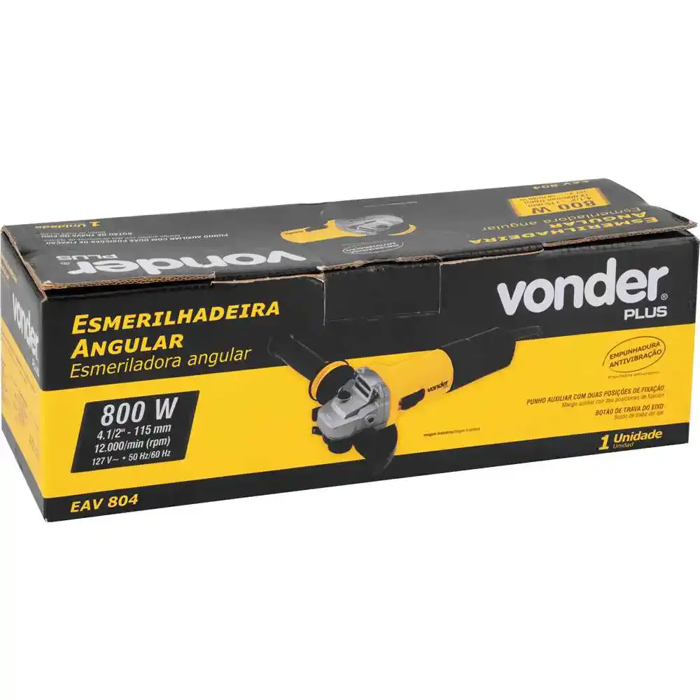 Esmerilhadeira angular 4.1/2 POL 800 W EAV 804 VONDER 220 V — fotografia 11