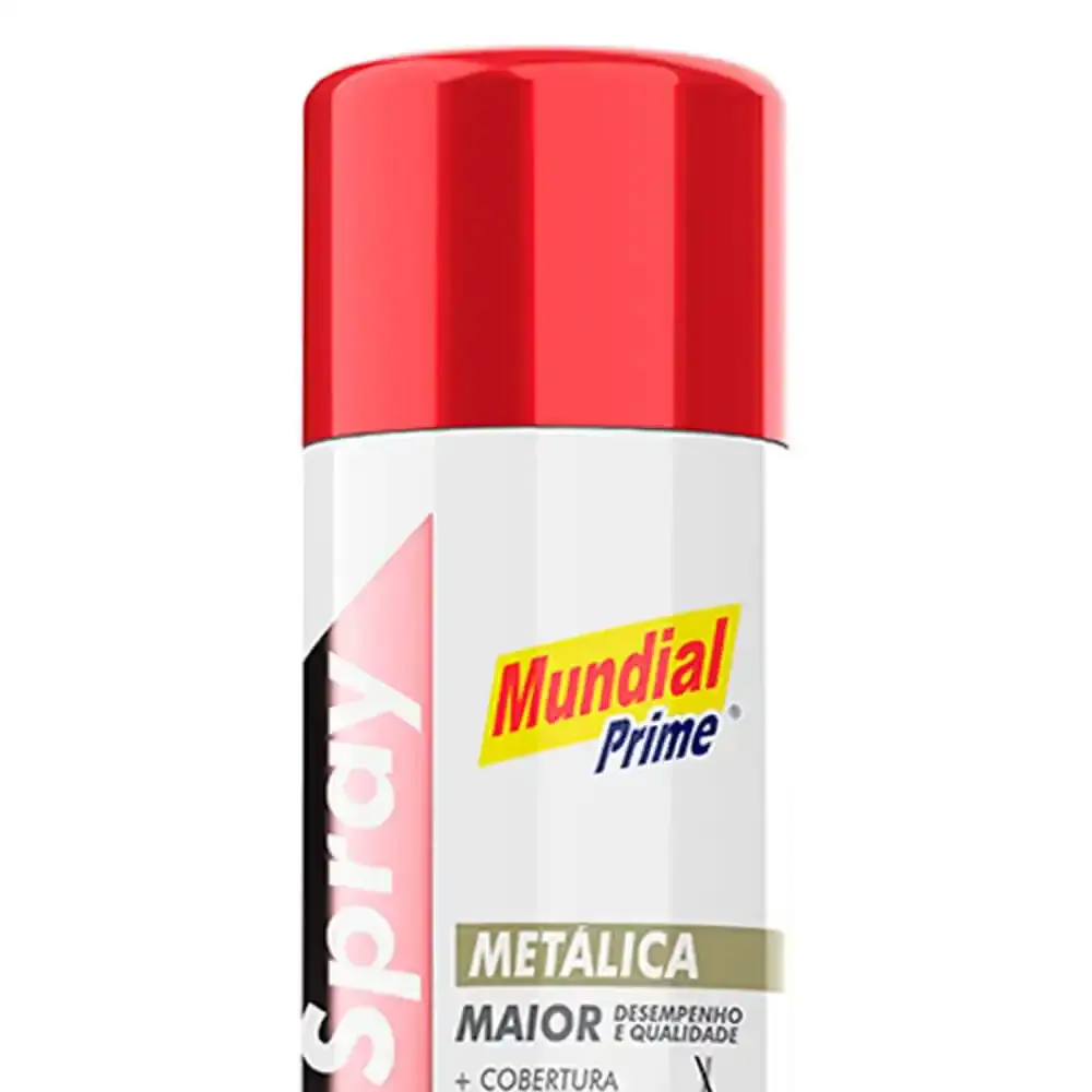 Tinta spray 400ML metálica vermelho AE01000063 mundial prime — fotografia 2