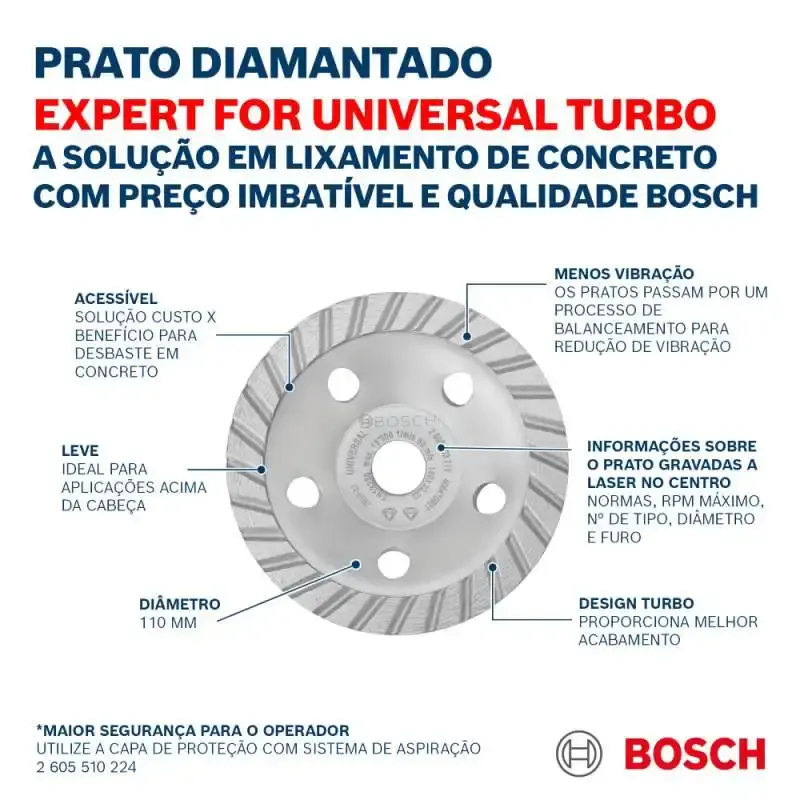 Prato diamantado concreto e granito turbo 100 x 22.23 MM Bosch — fotografia 7