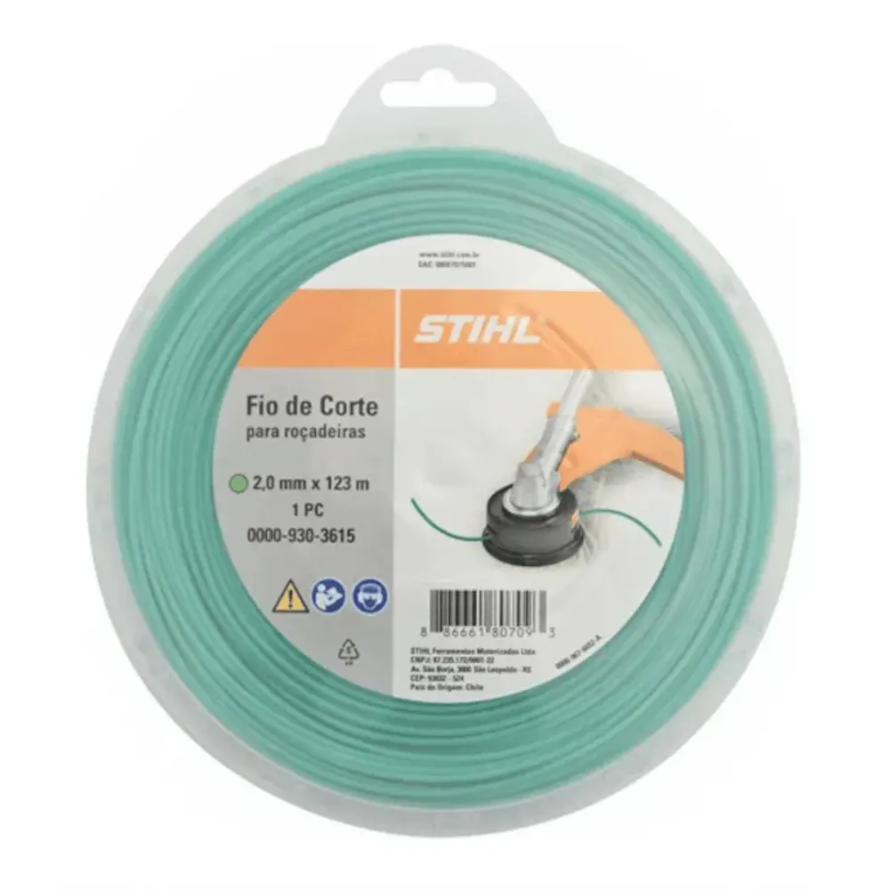 Fio de corte redondo para roçadeira verde 2MM 123M Stihl — fotografia de referência