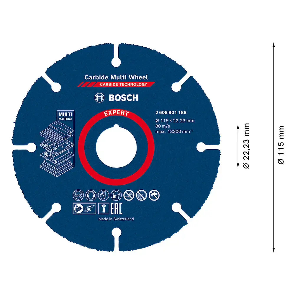 Disco de corte EXPERT Carbide Multi Wheel 115 mm, 22,23 mm BOSCH — fotografia 3