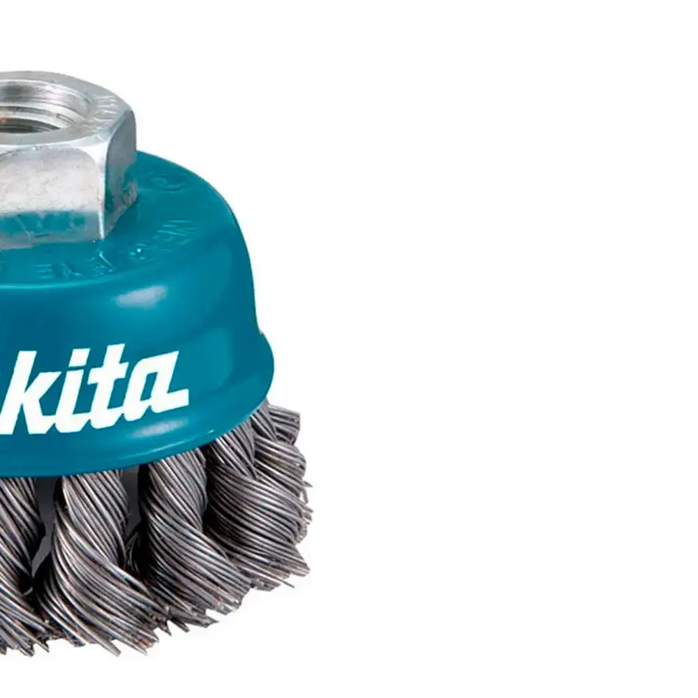 Escova de Aço Copo Trançada 65 mm Rosca M14 x 2,0mm MAKITA — fotografia 3