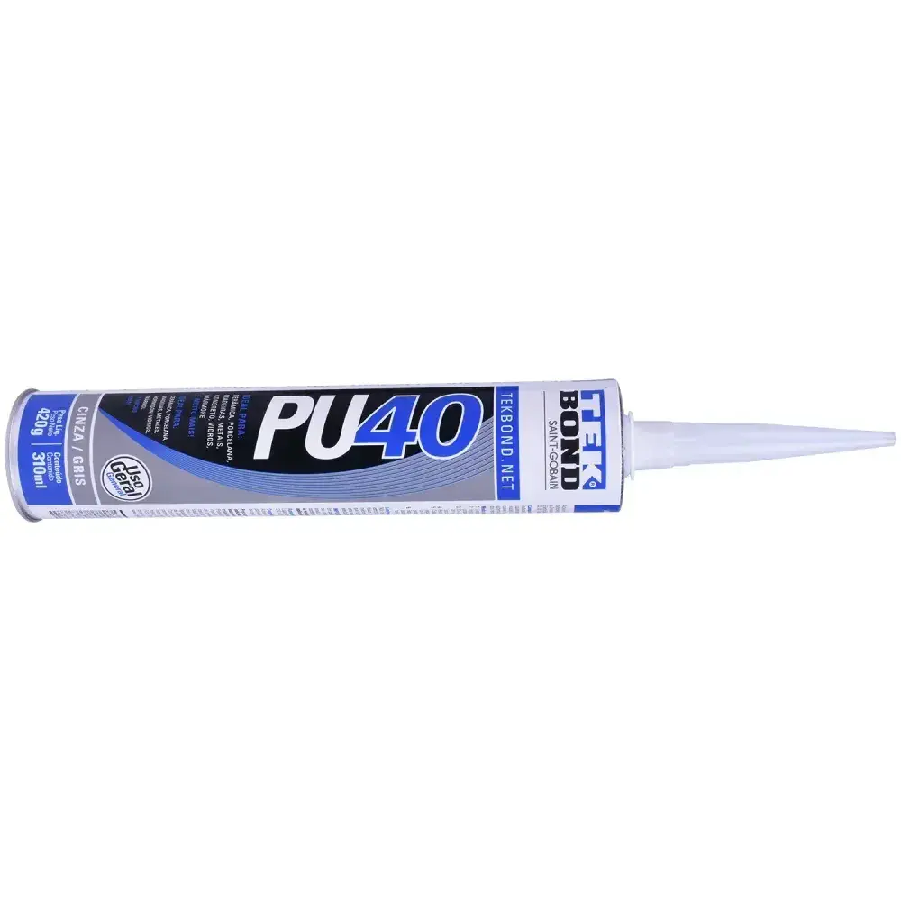 Adesivo poliuretano PU40 cinza cartucho 310ML Tekbond — fotografia 9