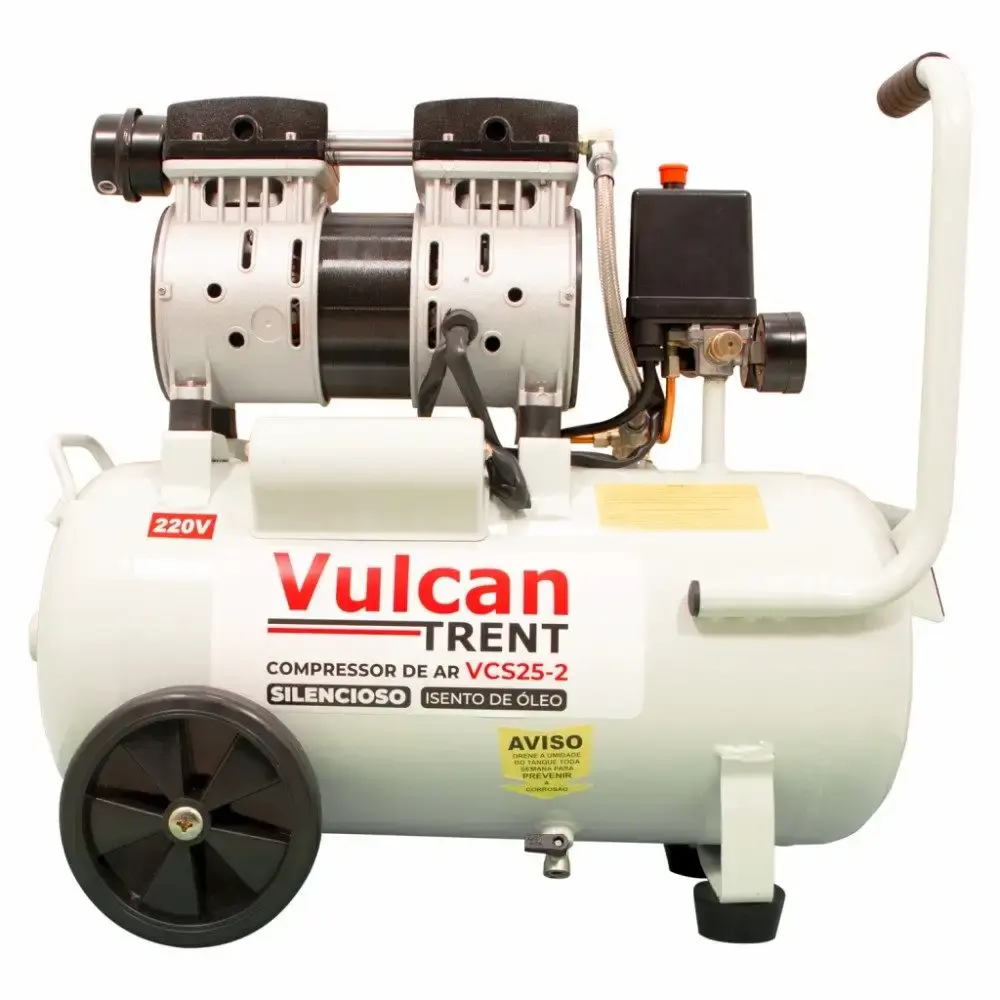 Compressor de ar odontológico silencioso 220V 8 pés 24 litros 82009 Vulcan — fotografia 3