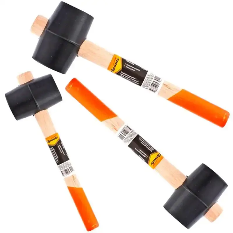 Martelo de borracha com cabo de madeira kit com 3 peças 50. 60 e 70 MM Sparta