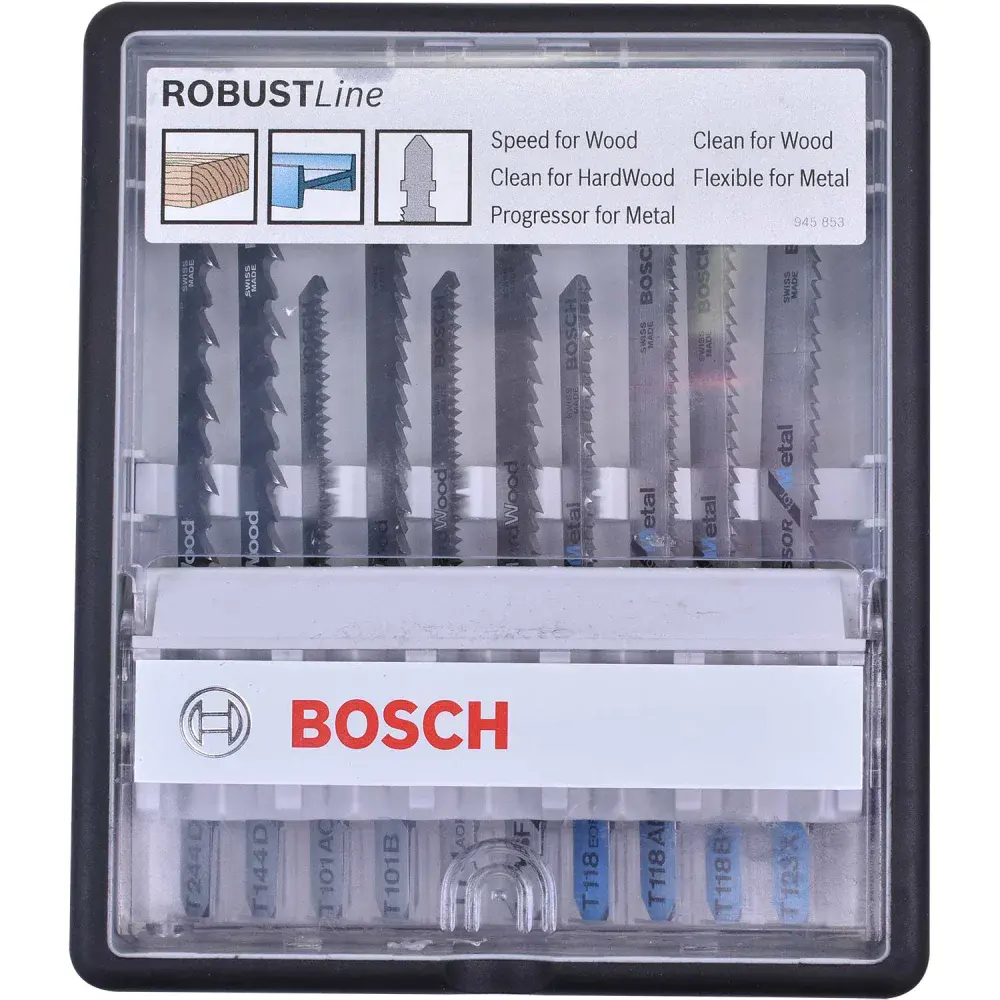 Jogo de serra tico-tico madeira / metal robust Bosch 10 pçs