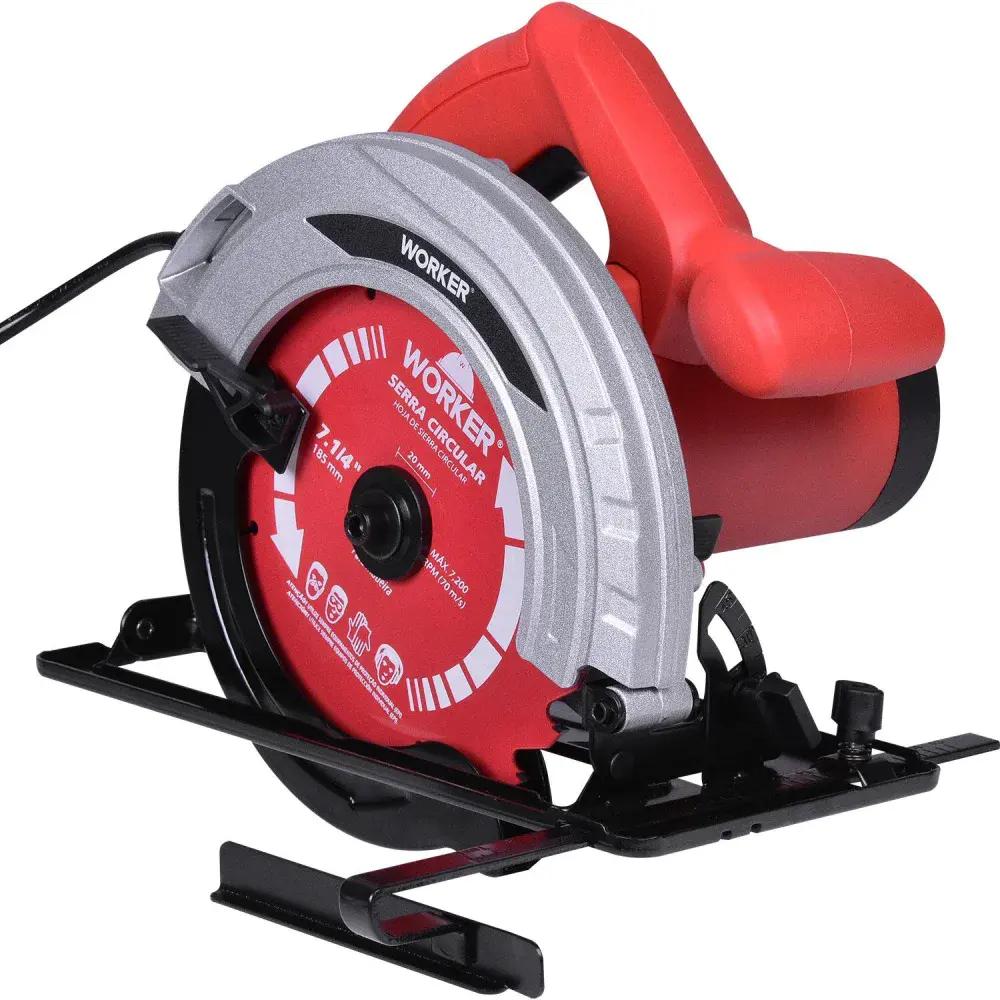 Serra circular elétrica 7.1/4 5000RPM 1300W 220V Worker — fotografia 3