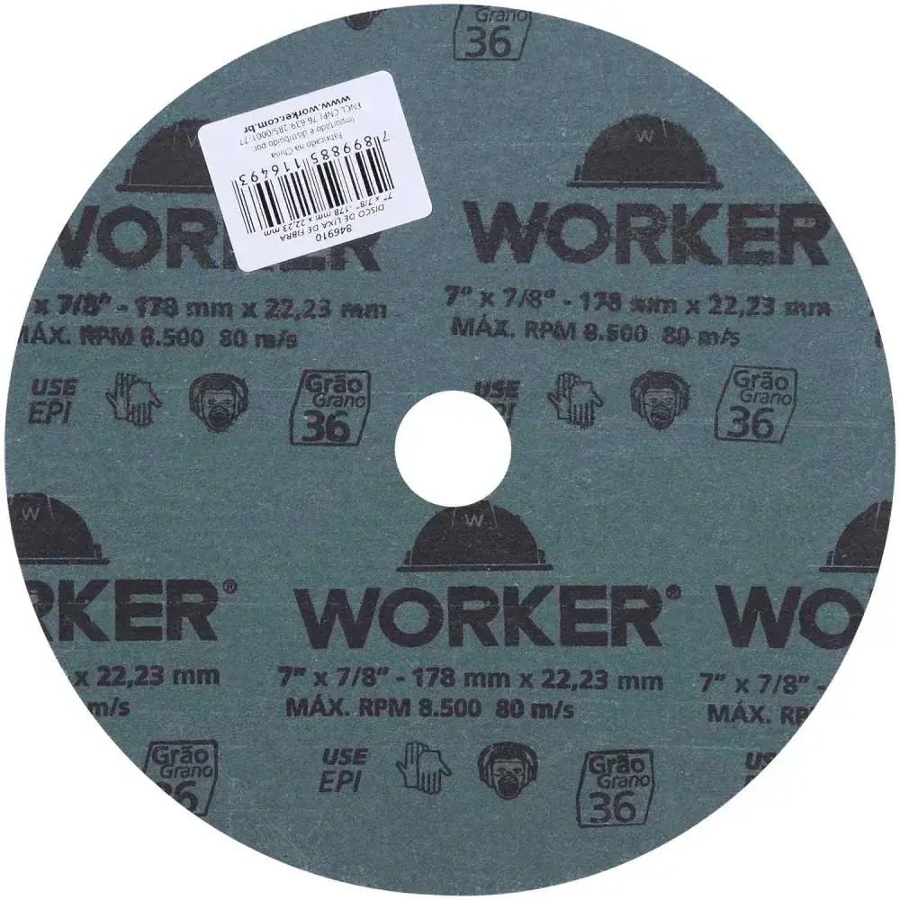 Disco de lixa hookit 338U com 6 furos G80 152MM 3M Worker — fotografia 5