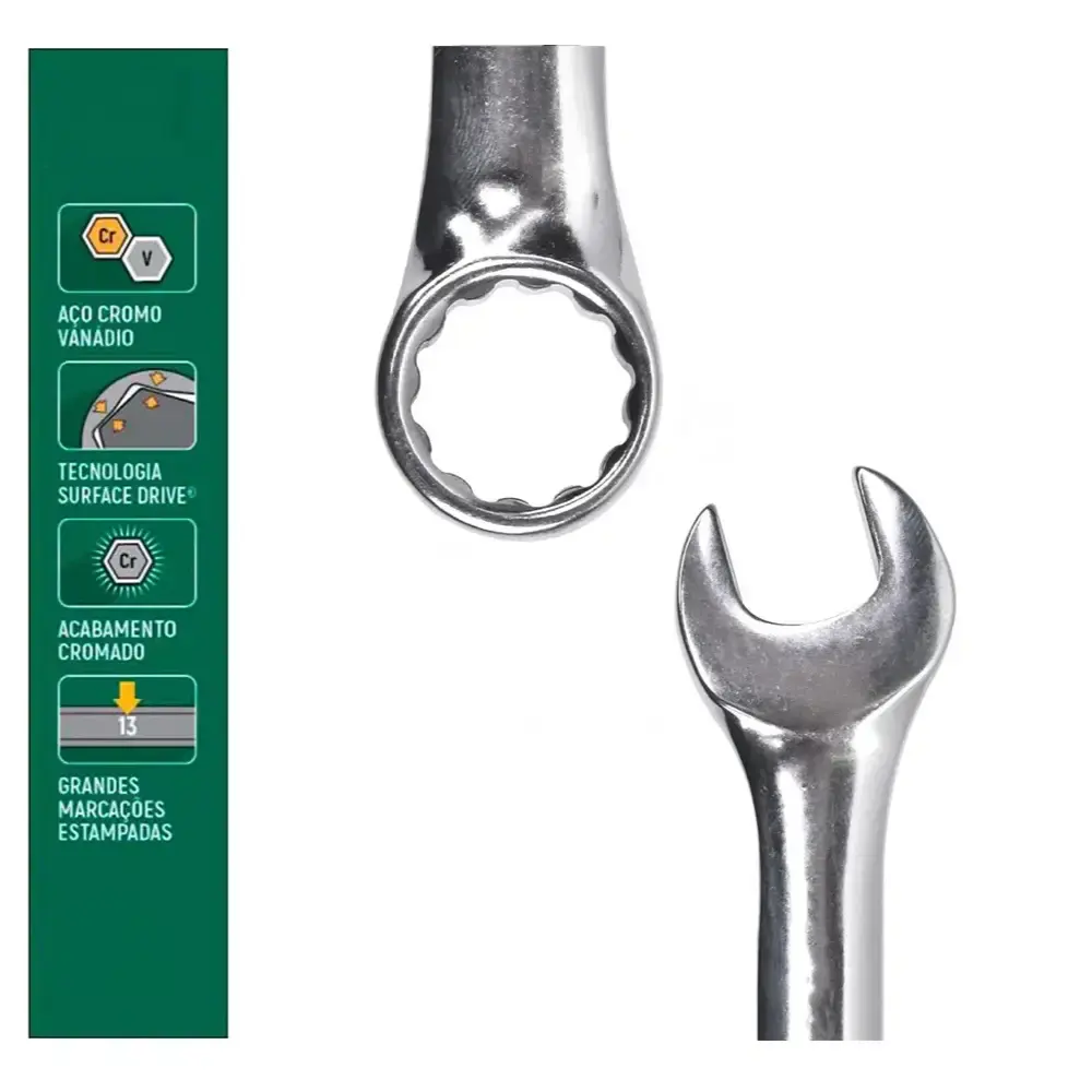 Chave combinada cromada 19 MM ST40214G Sata — fotografia 4