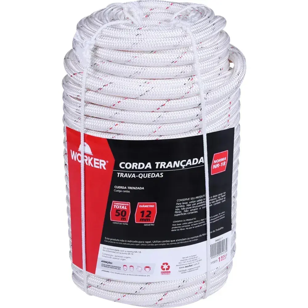 Corda trançada de poliemida para trava quedas 50M 20KN Worker — fotografia 5