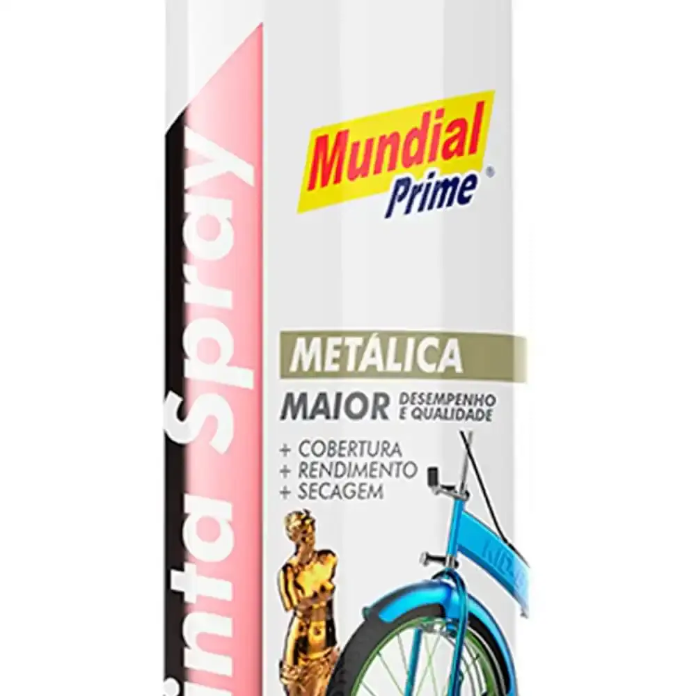 Tinta spray 400ML metálica prata AE01000093 mundial prime — fotografia 3