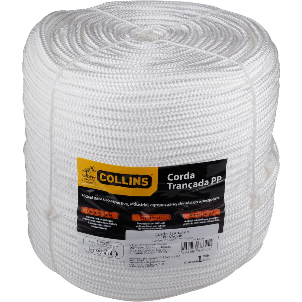 Corda trançada polipropileno 10MM x 220M rolo Collins