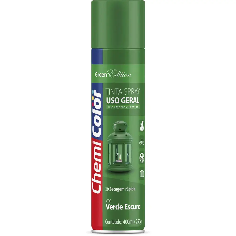 Tinta spray uso geral verde escuro 400ML da Chemicolor