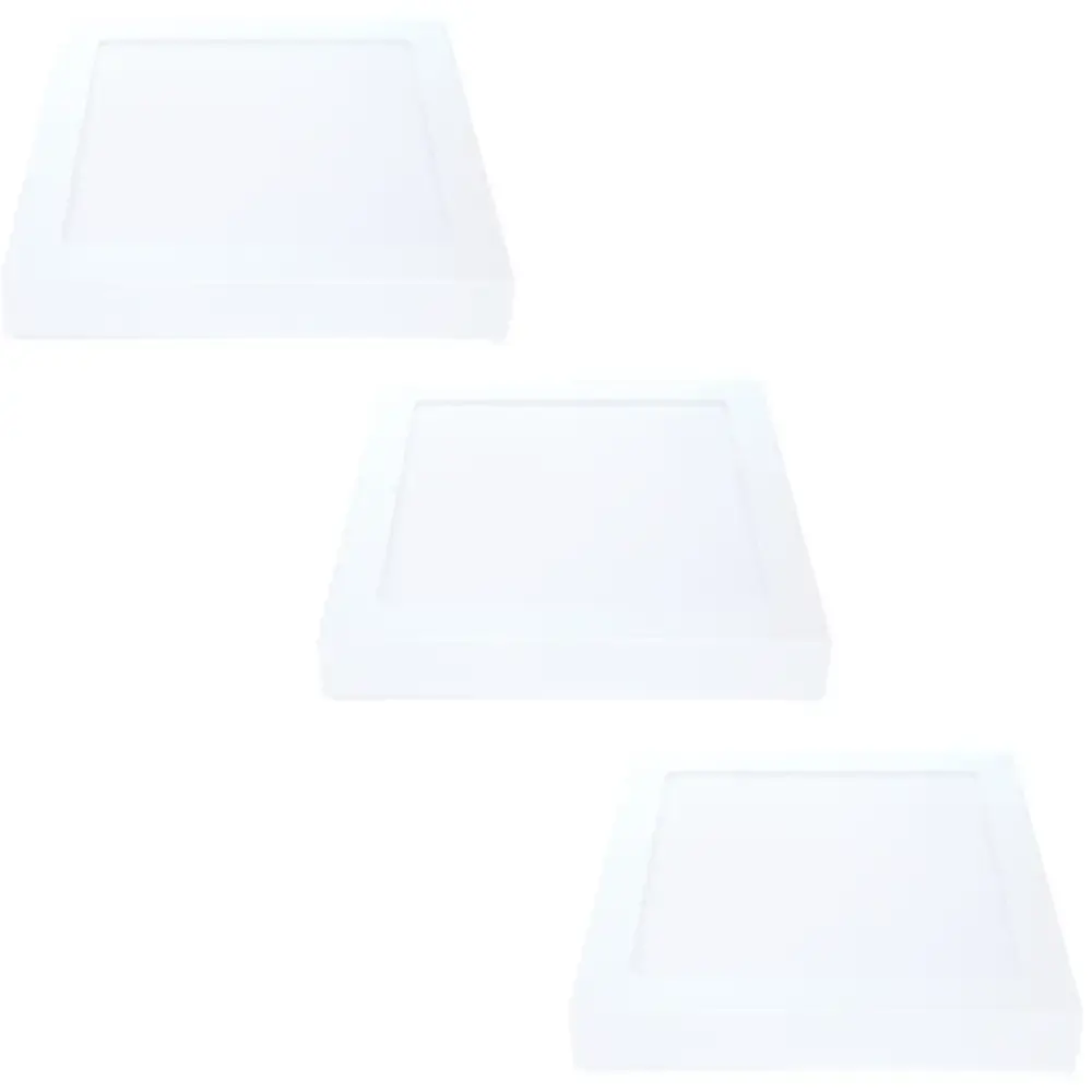 Kit 3 plafon led 6500K quadrado 18W painel sobrepor slim Avant