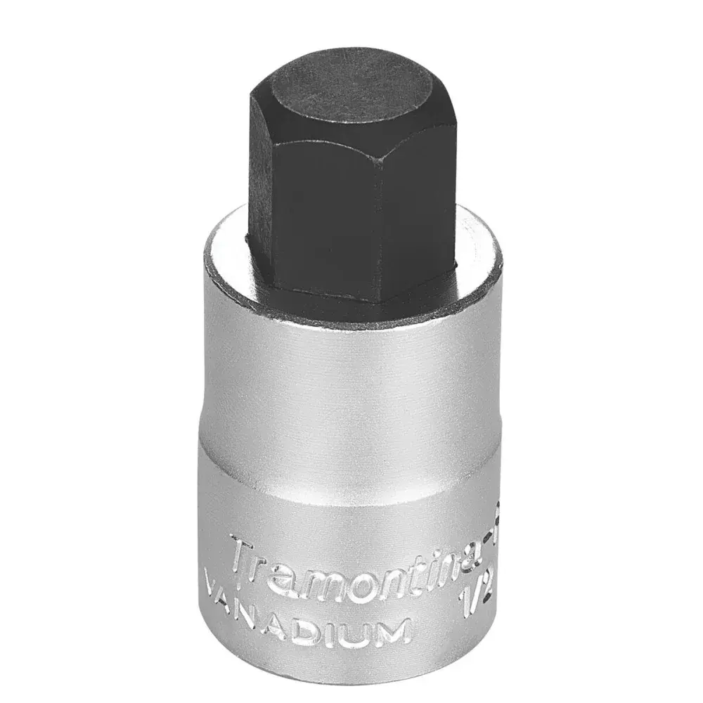 Soquete em aço cromo vanádio ponta hexagonal 17 mm - encaixe 1/2 Tramontina 44845117 — fotografia de referência