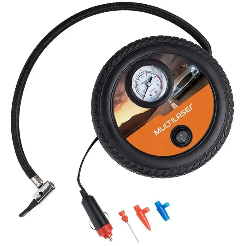 Compressor de ar 12V multiuso automotivo 15L/MIN 150 PSI com 3 bicos roda AU615 Multilaser — fotografia 2