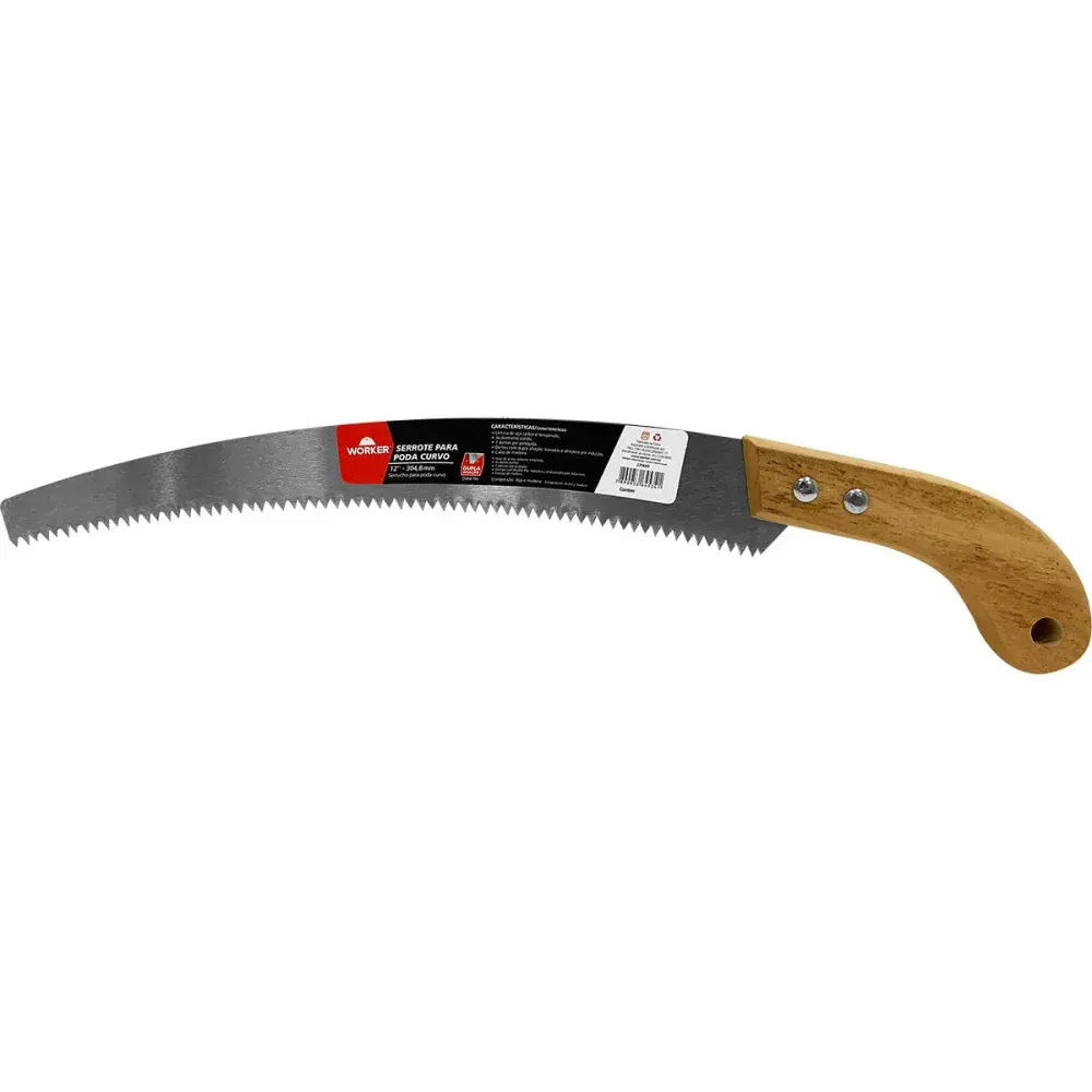 Serrote curvo para poda aço carbono com 7 dentes 12 Worker