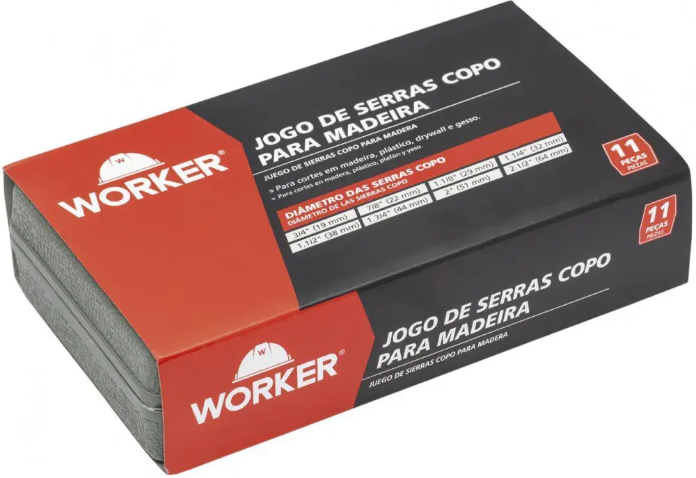Jogo de serra copo revestido em titânio com 11 peç Worker — fotografia 3