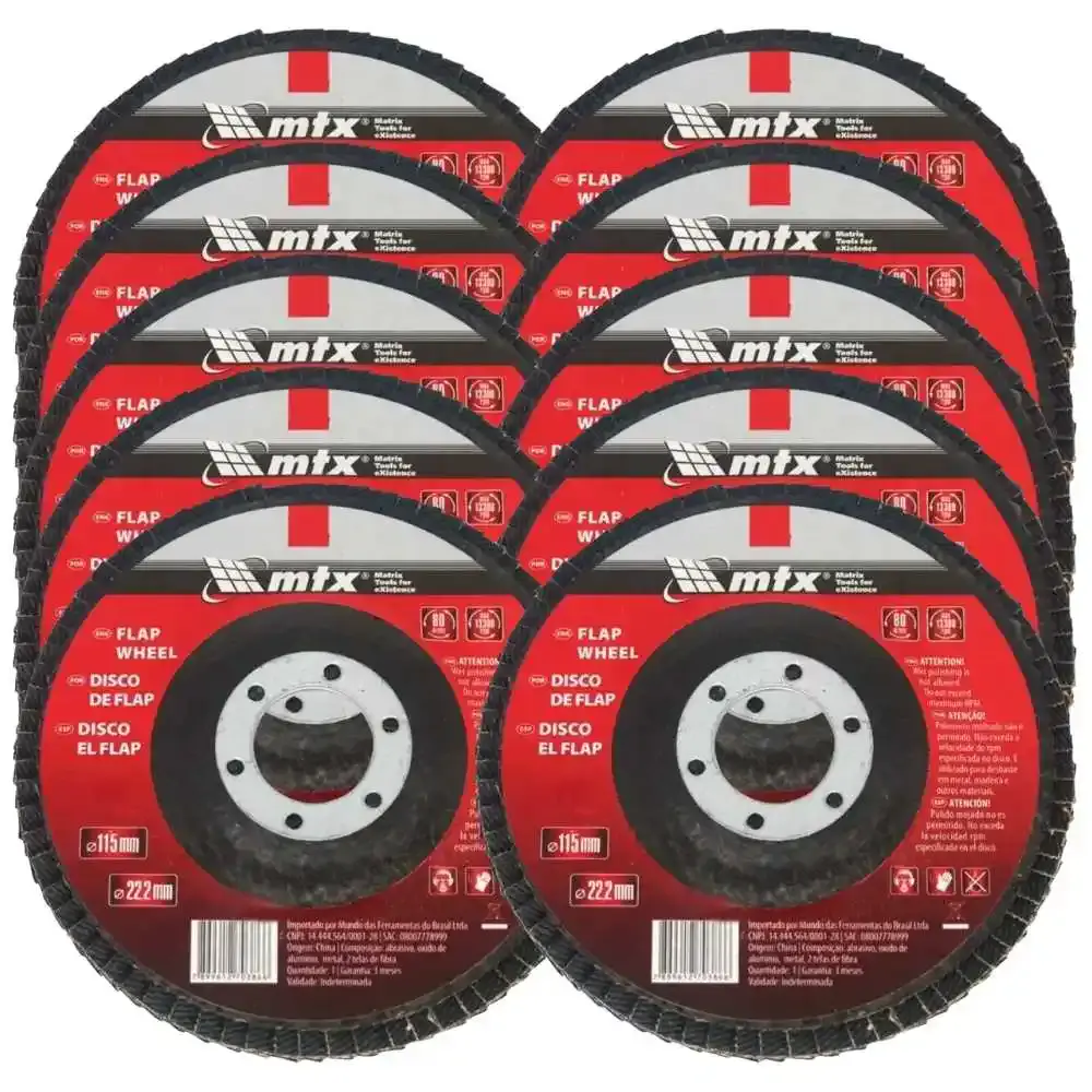 Disco de lixa flap 4.1/2 POL grão 60 kit com 50 unidades MTX — fotografia 2