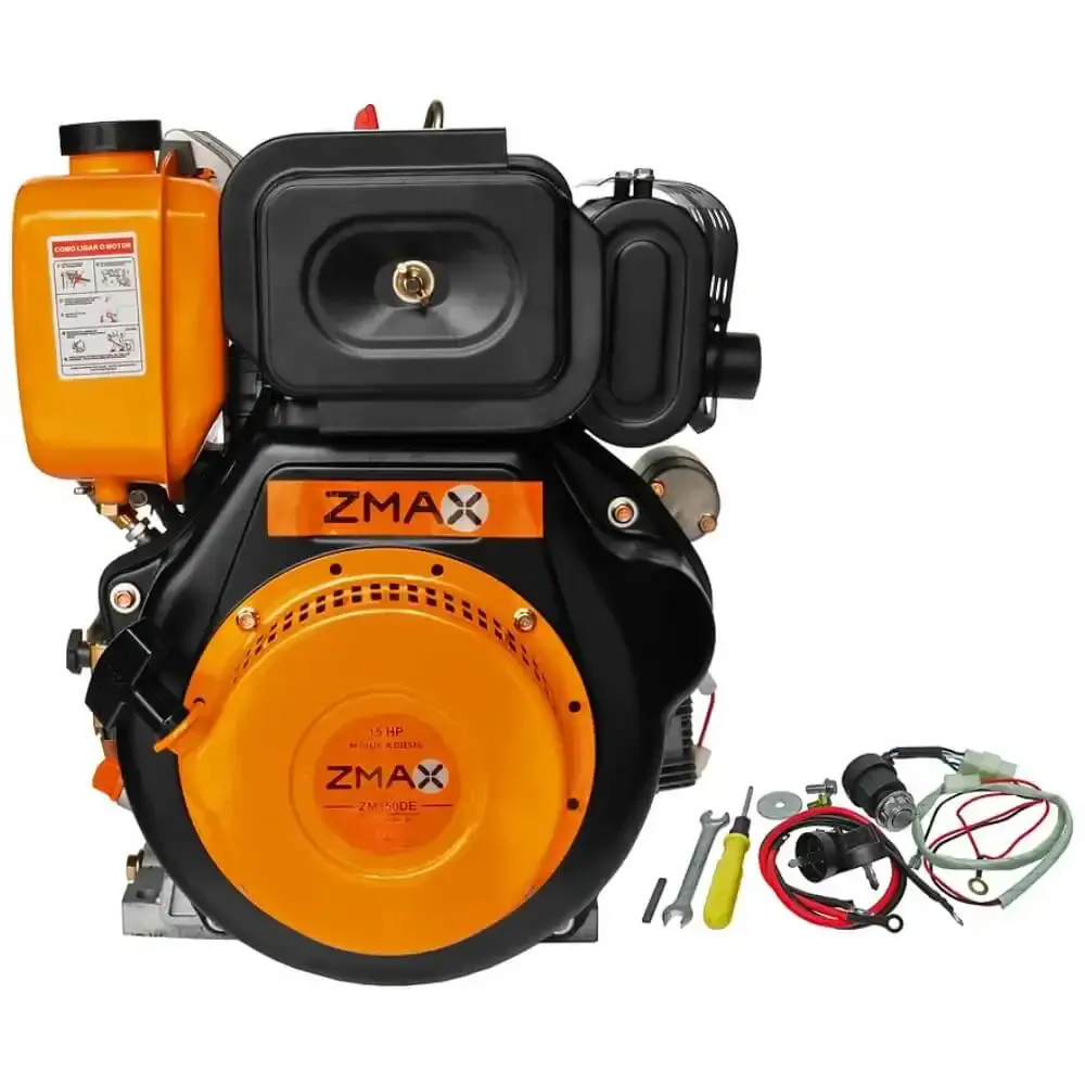 Motor a diesel 15HP 499CC 4T partida elétrica ZM150DE Zmax — fotografia 3