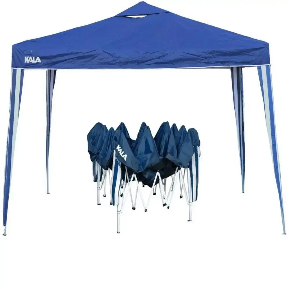 Tenda gazebo dobrável 3M x 3M em poliéster diversas cores Kala Marrom — fotografia 8