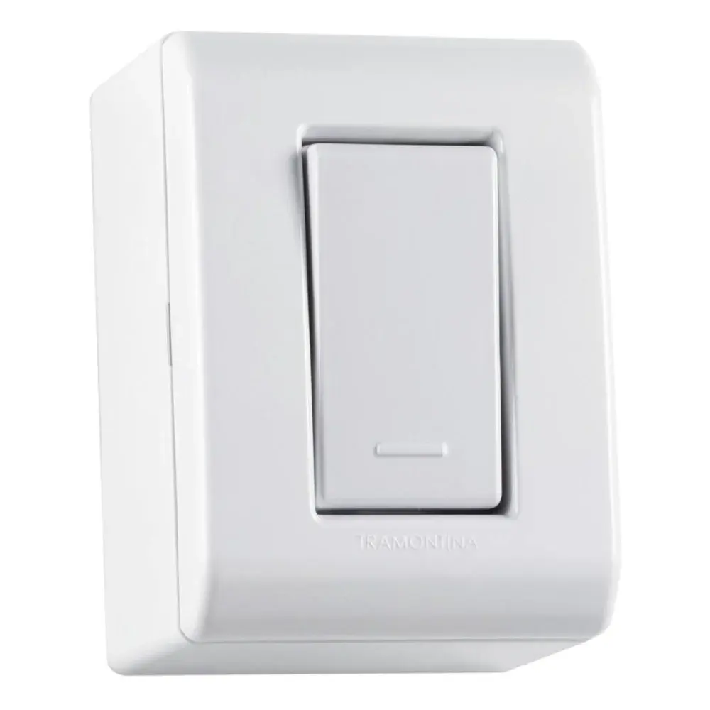 Caixa de sobrepor 1 interruptor 10 a 250 v branca Tramontina