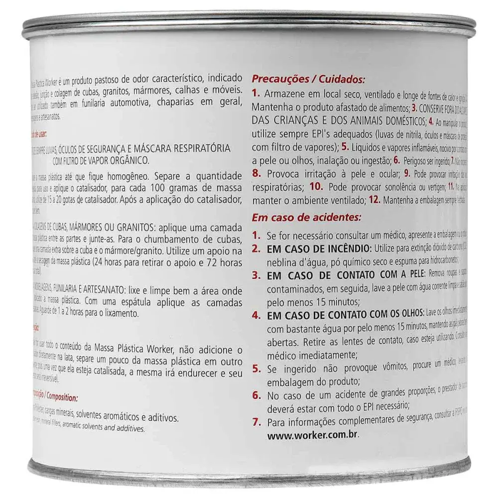 Massa plástica para colagem 1KG cinza Worker — fotografia 3