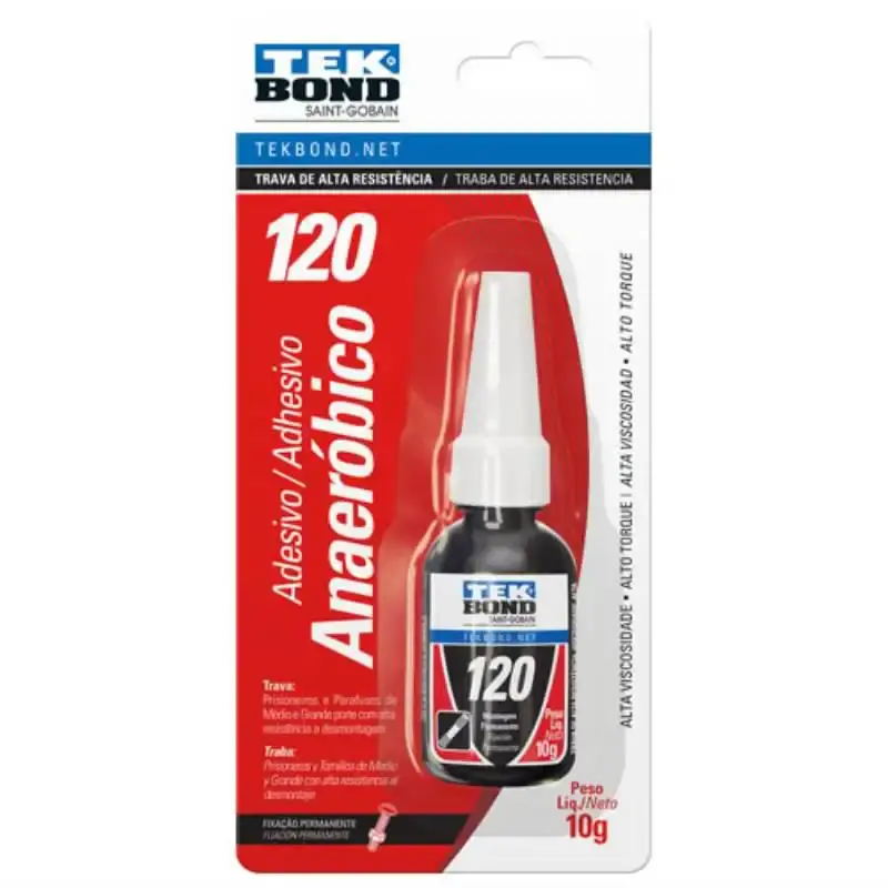Cola trava parafusos 120 vermelho 10 GR 20141004000 Tekbond — fotografia 4