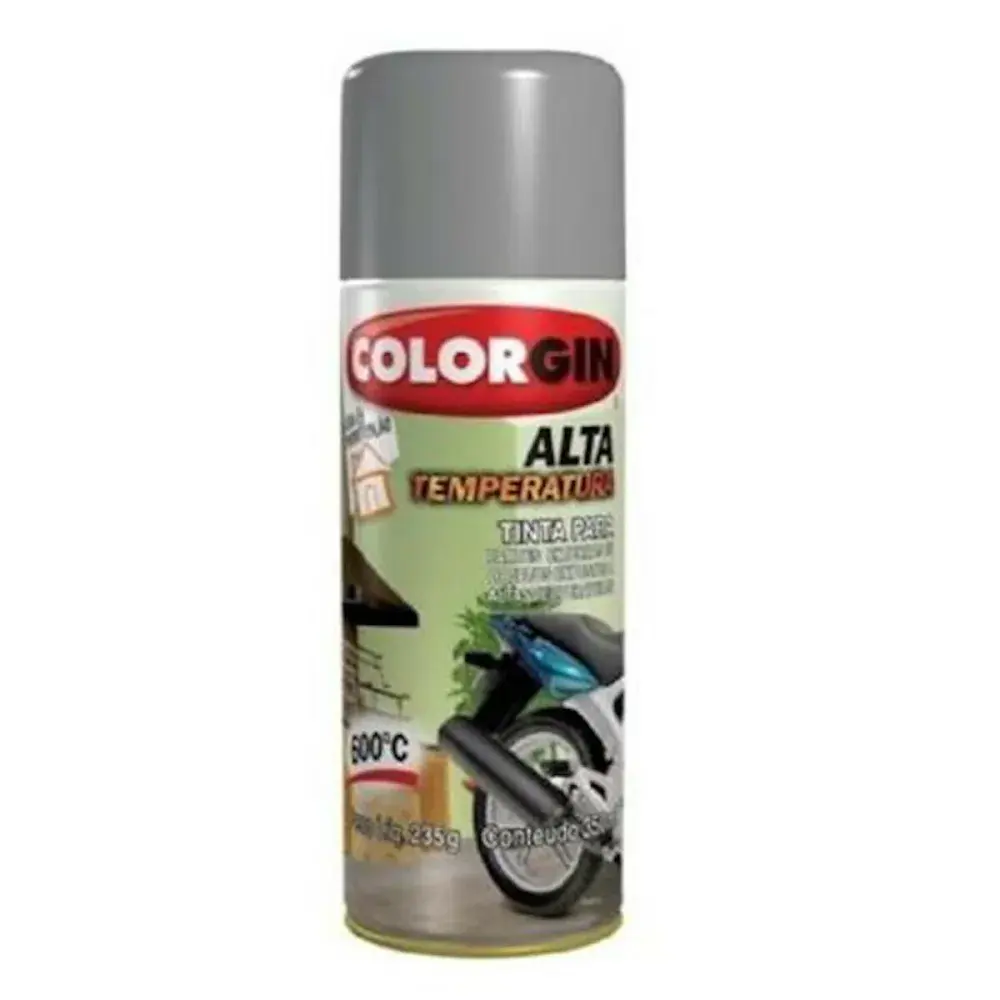 Tinta spray alta temperatura alumínio Colorgin